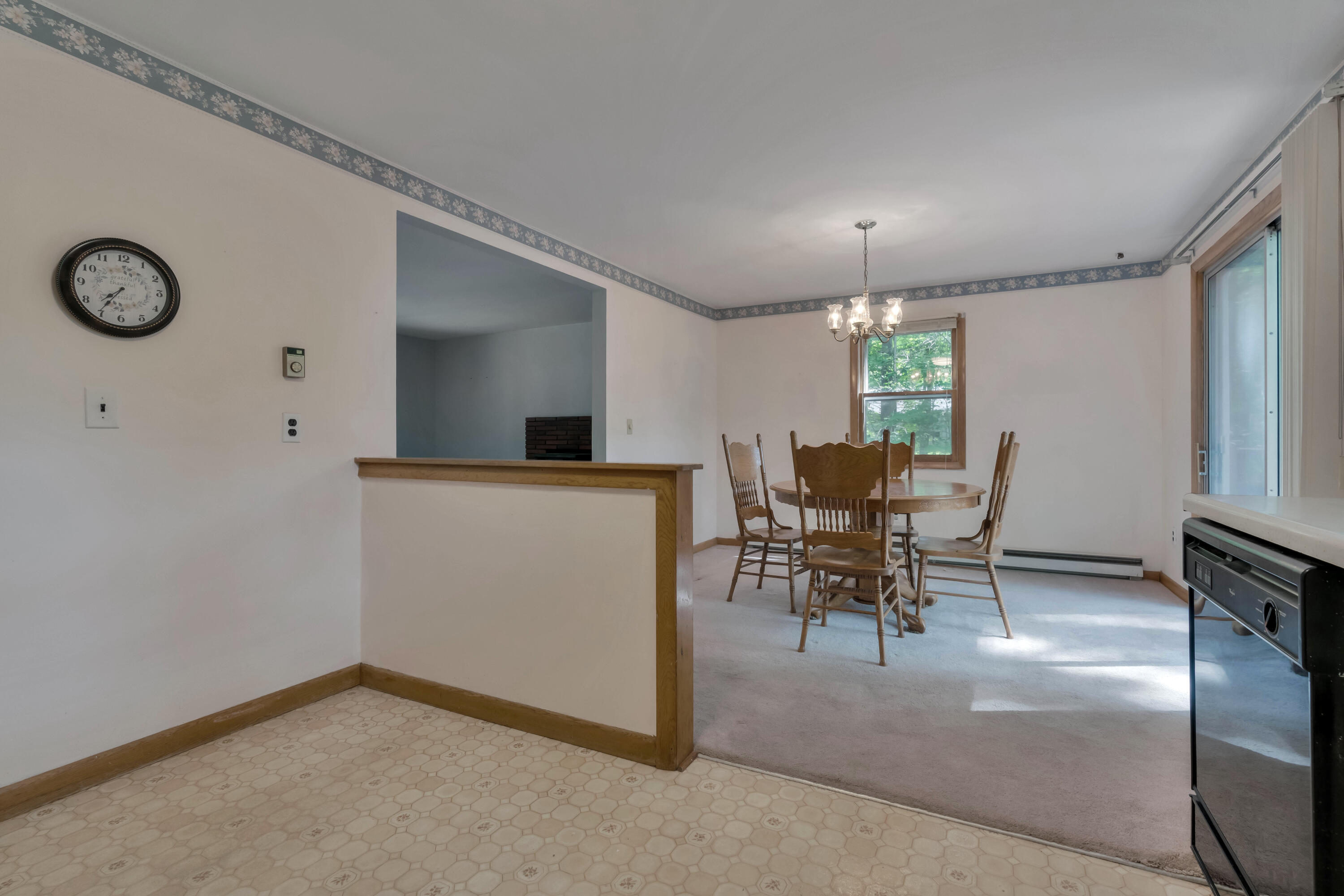 Kitchen into dining room
