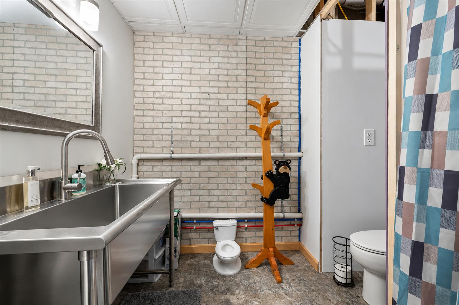 Full bath in finished basement.
