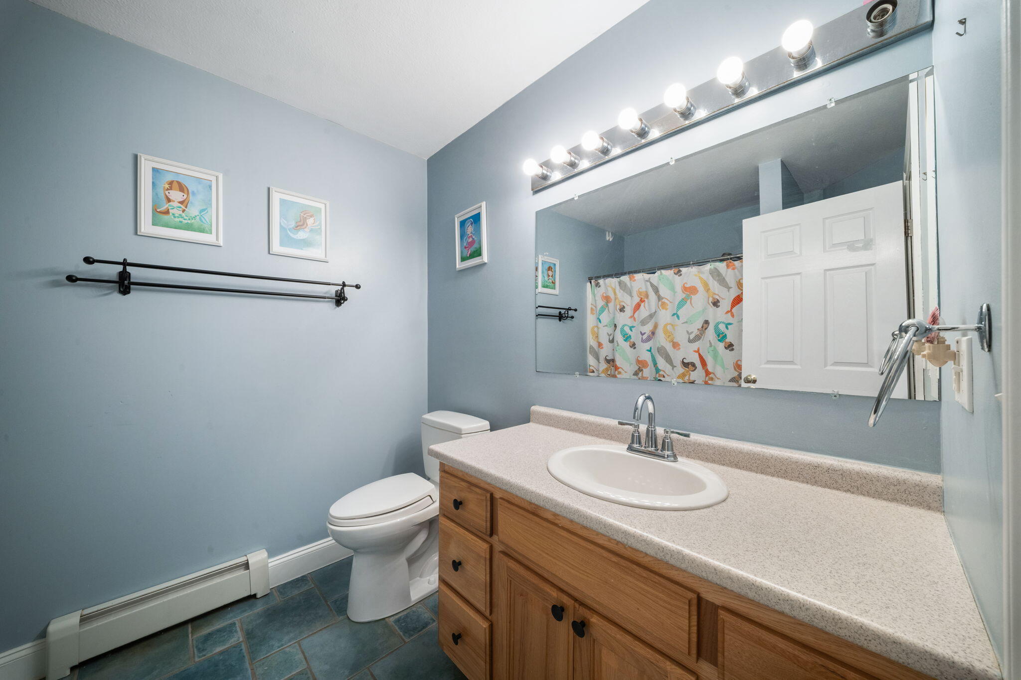 Full bath upstairs with tub and shower