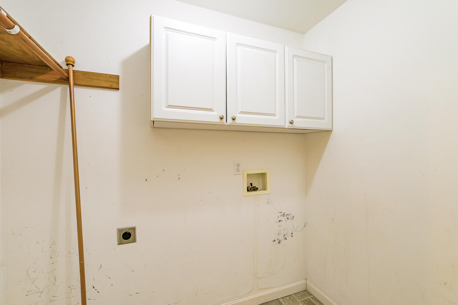 Washer /dryer space along the hallway