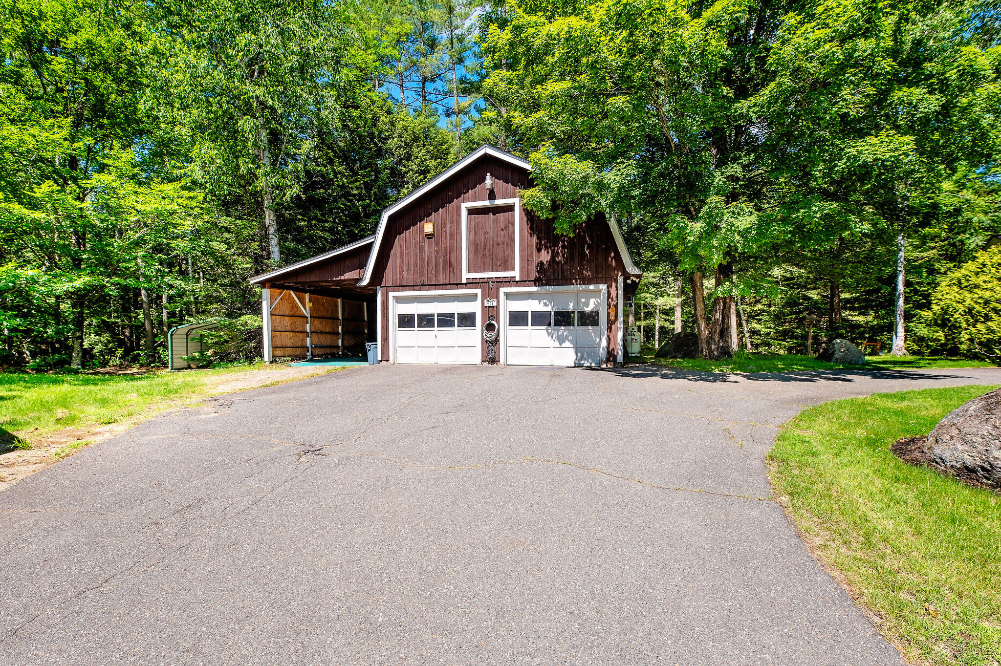 1574 Roxbury Road, Roxbury, ME 04275 Garage + Carport View from Driveway